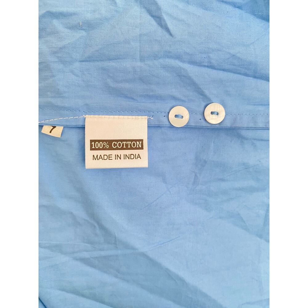 Livro London Blue Button Shirt Mini Dress Puff Sleeves Cotton Poplin Tuckernuck - Picture 8 of 11